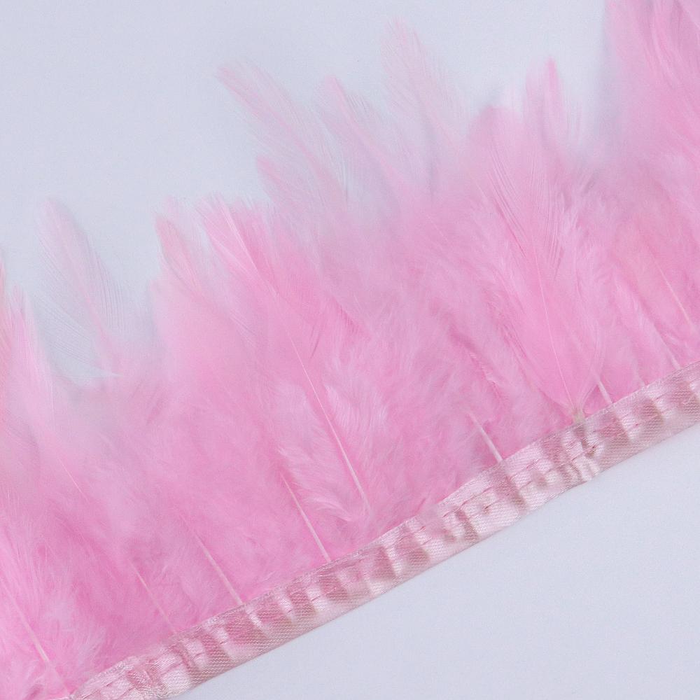 10Meter Black Saddle Rooster Hackle Feather Trim 10-15cm Cock Fringe Halloween Cosplay Dress Decor Pheasant Plume Selvage Crafts