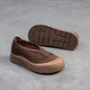 Johnature Genuine Leather Thick Soled Round Toe Loafers Retro Comfortable Women's Flat Platform Shoes