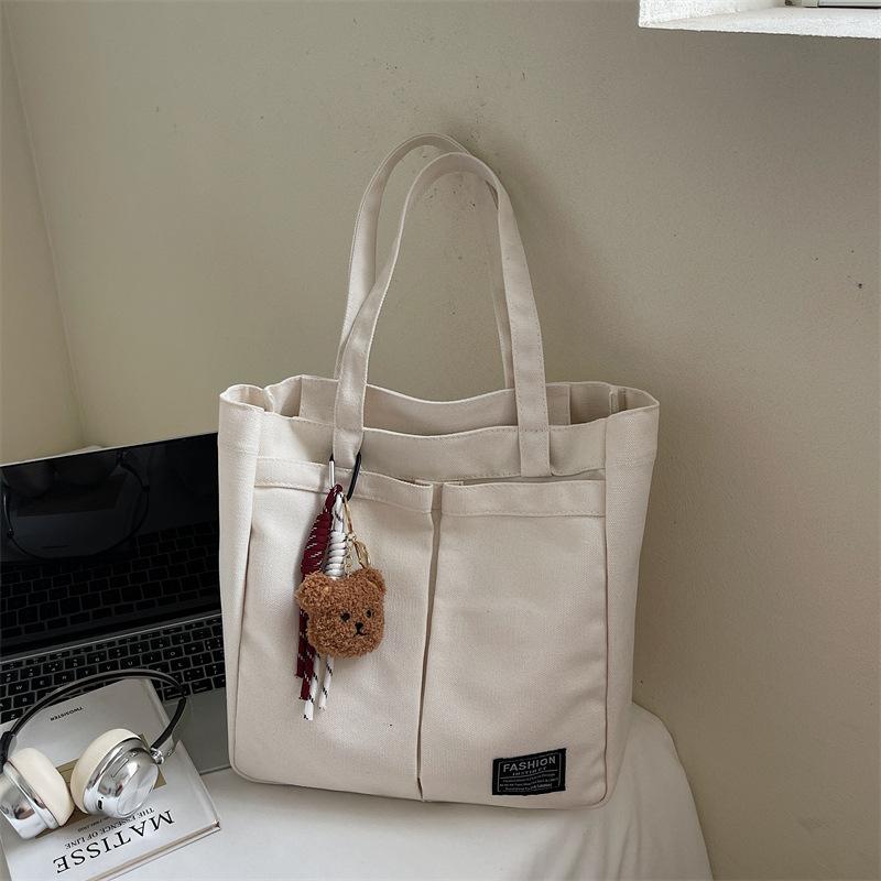 2025 new trendy Korean version ins versatile lazy fashion student women's shoulder bag men's casual simple canvas bag