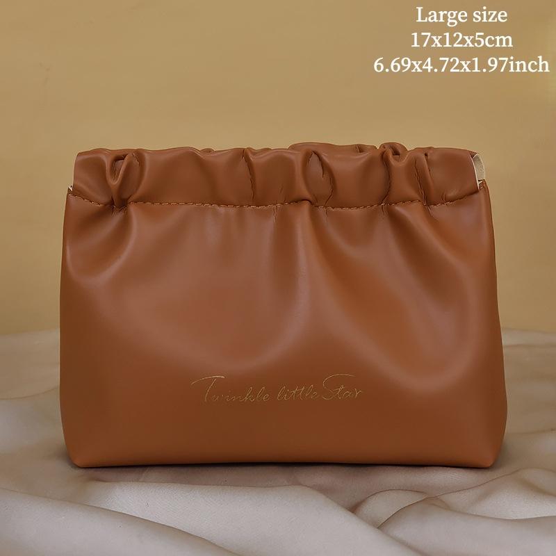 Automatic Closing Mini Storage Bag Travel Portable PU Leather Lipstick Makeup Cable Coins Keys Jewelry Earphone Storage Organizer