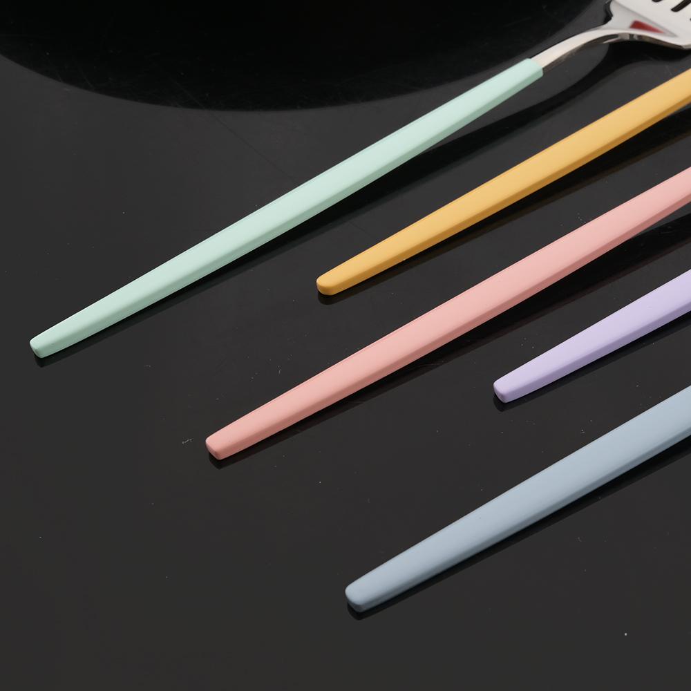 6Pcs Tea Coffee Stir Mini Spoons Small Mirror Stainless Steel Spoon Kitchen Accessories Colorful Silver Teaspoon Set Wholesale