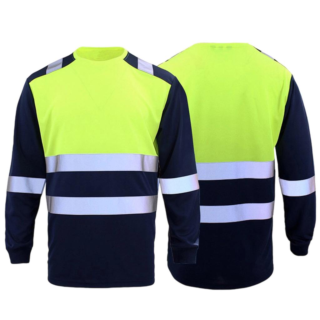 Construction Workwear Reflective Strip Long Sleeved T-Shirt Top