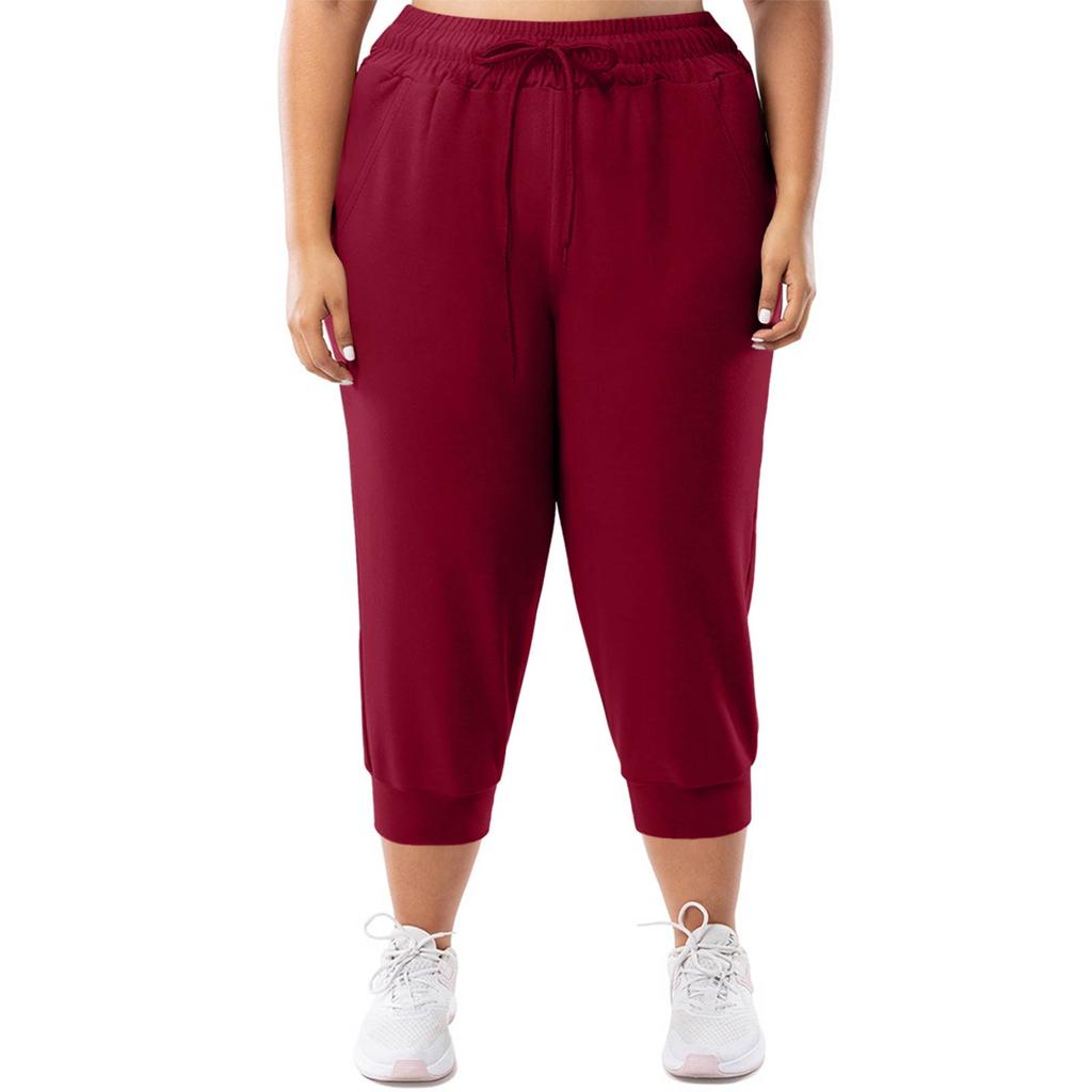 Women's Fashionable Casual Loose-Fit Cuffed 7/8-Length Plus Size Athletic Joggers
