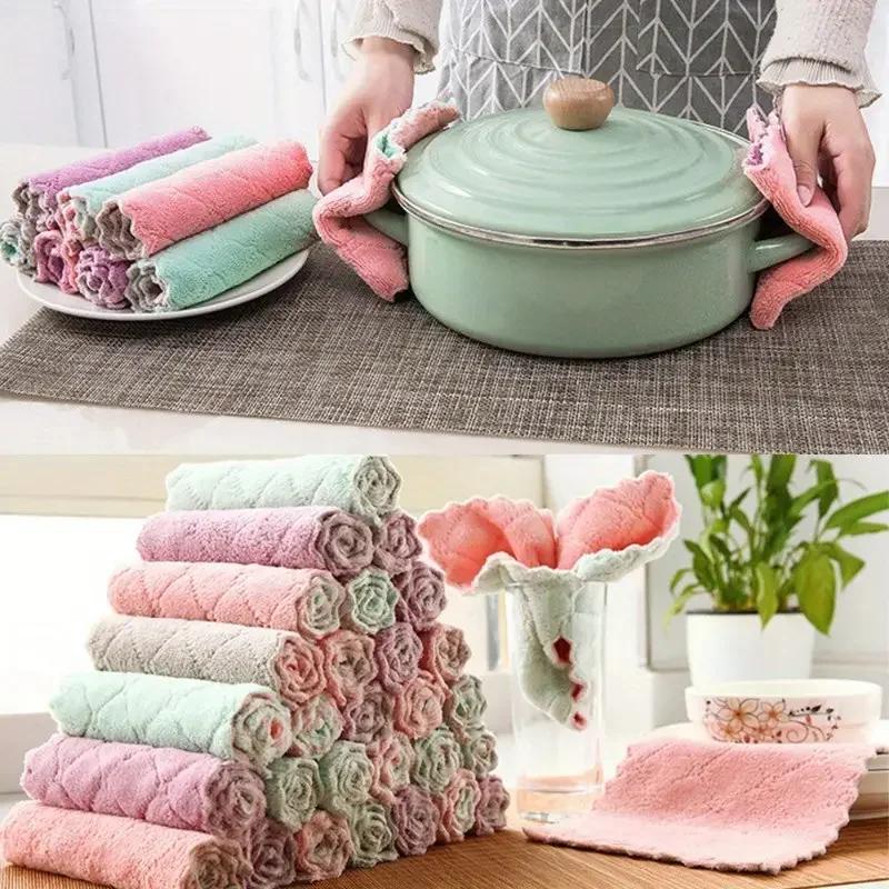 12pcs Super Absorbent Microfiber Kitchen Dish Cloth High-efficiency Tableware Household Cleaning Towel Kitchen Tools Gadgets