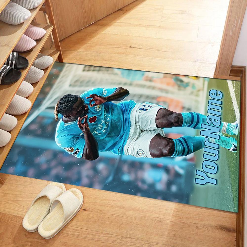 Manchester City Customizable Name Area Rug Perfect for Hallway Outdoor Living Rooms Playrooms Anti-slip Rug Decorate Offices Birthday/Christmas Gift