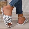 Fashion 2025 New Hot Sale Women’s Home Slippers Round Toe Leopard Flat with Sandal for Plus Size Light Comfortable Daily Casual Slippers