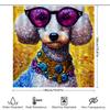 Modern Bathroom Decor: Cool Poodle Shower Curtain With Sunglasses And Jewelry Printed Fabric Bath Liner For Home Decoration In V