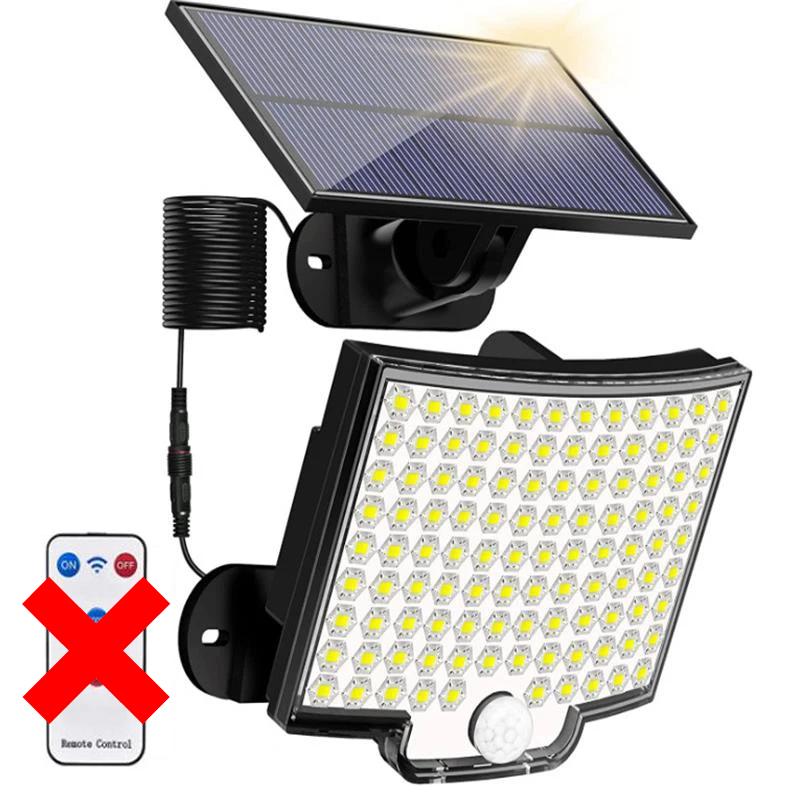 

1/2 шт. 118 светодиодных сплит-солнечных настенных светильников с дистанционным управлением, 3 режима, датчик движения PIR, уличный светильник для сада и улицы, солнечный свет 1pc