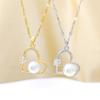 Elegant Heart Necklace with Zircon Pearl Pendant - Women's Fashionable and Versatile Clavicle Chain