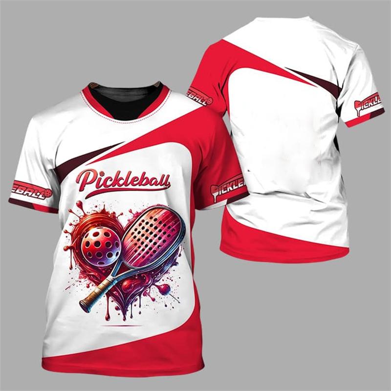 Pickleball T-shirt Team Sports For Men Clothing O Neck Short Sleeve T Shirts Cool Fashion Pattern Design Trend Outdoor Tee Top