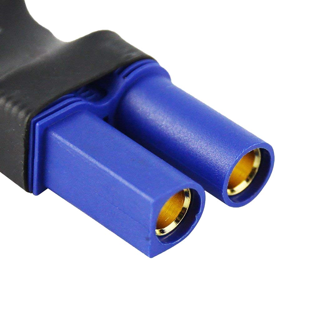 Boladge 2-Piece Male T-Connector to EC5 Female Connector Adapter and 2-Piece Female T-Connector to EC5 Male Connector Adapter for RC LiPo