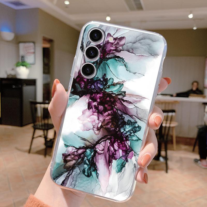 For Samsung Galaxy S24 Case S24 Plus S 24 Ultra Phone Cover Marble Clear Coque Soft TPU Fundas For Samsung S25 FE S25+ Shell
