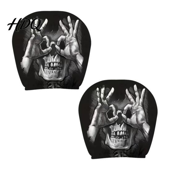 Headrest Cover for SUV Funny Car Covers Spooky Pattern Seat Polyester Protector Protector Universal Breathable Stretchy Interior Accessories
