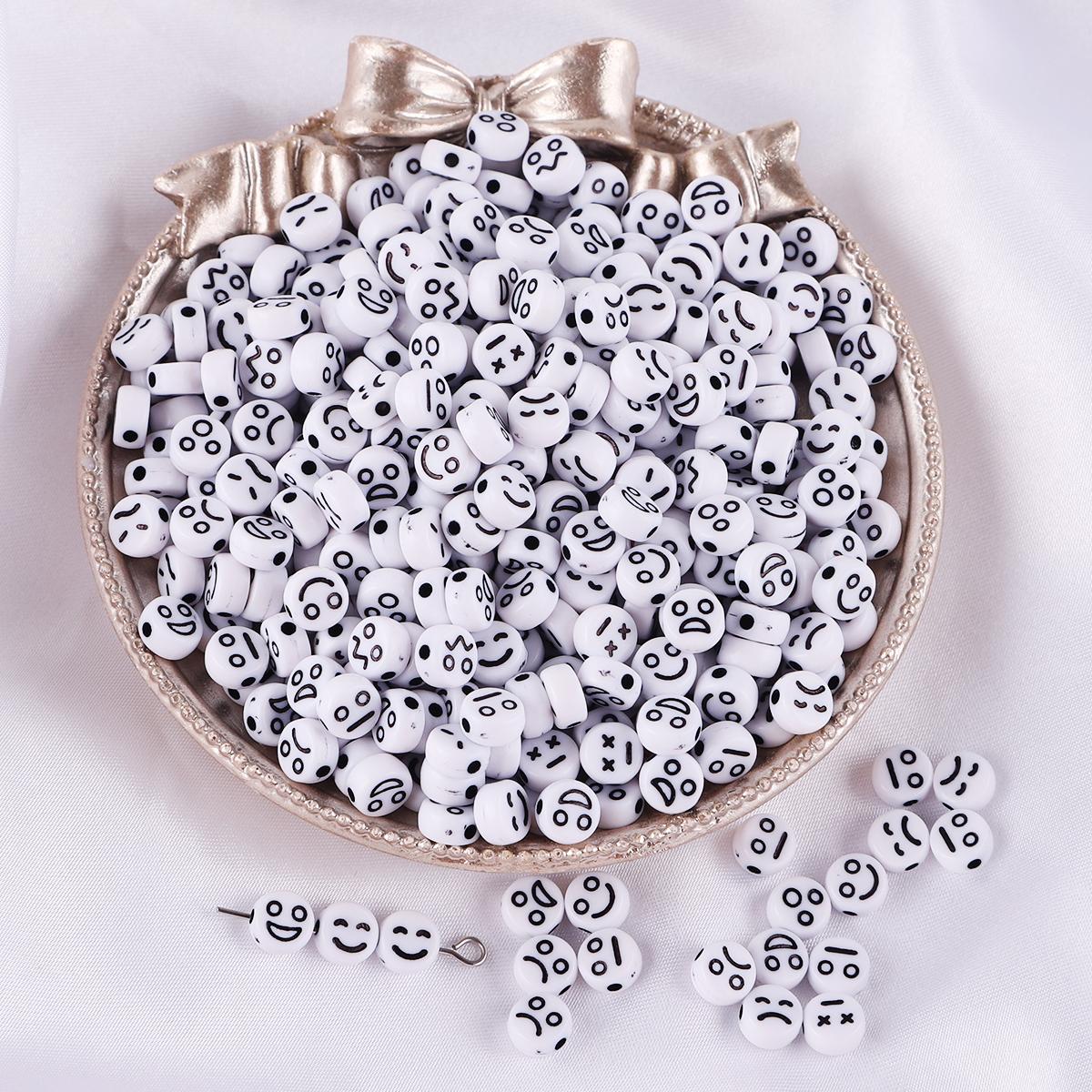 

200 шт. акриловые плоские бусины для самостоятельного изготовления ожерелья, браслетов, серег, ювелирных изделий чёрный/белый