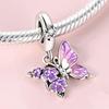 Spring Charm 925 Silver Beads Flower Butterfly Beetle Pendant Fit Bracelet Necklace DIY Lady Jewelry Gift