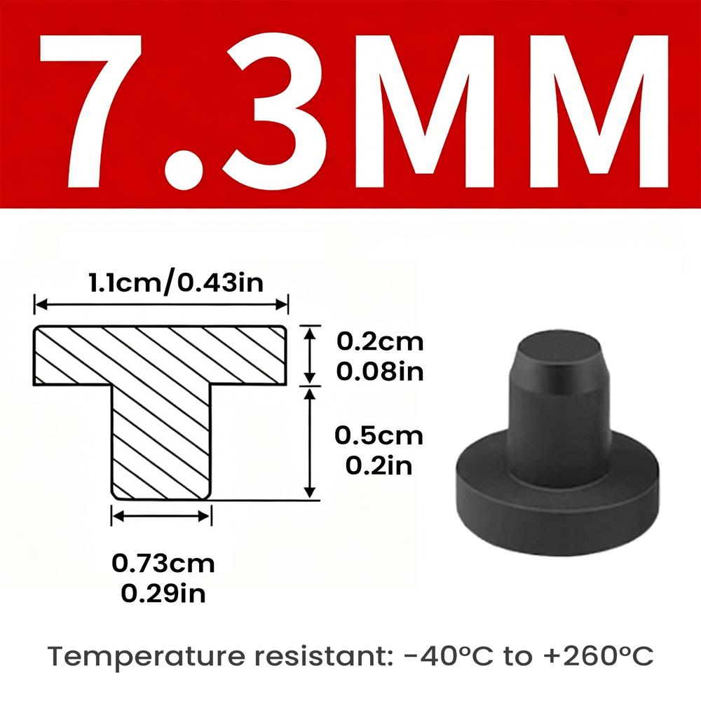 Silicone Sealing Plugs 10 Pieces Reusable Waterproof  Hole Stopper Universal Window Seal Dust Plugs for Trailer Window Roof Vent чёрный