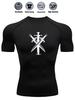 Men's Compression Shirt Quick Dry Navy Blue Gym T-Shirt Three Crossed Swords Print Workout Sportswear