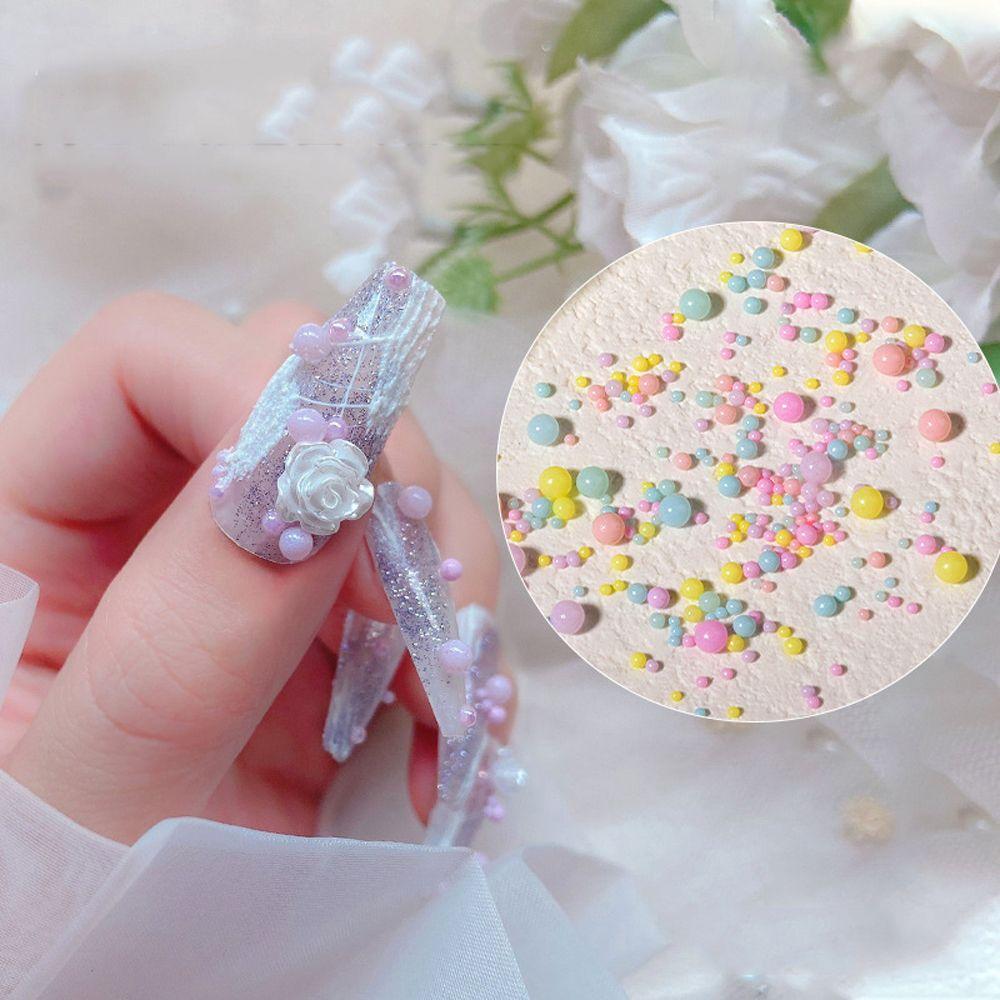 Making Crystal Beads Mini Metal Beads Nail Art Rhinestones Nail Charms Macaron Color Bubble Beads 3D Nail Art Decoration