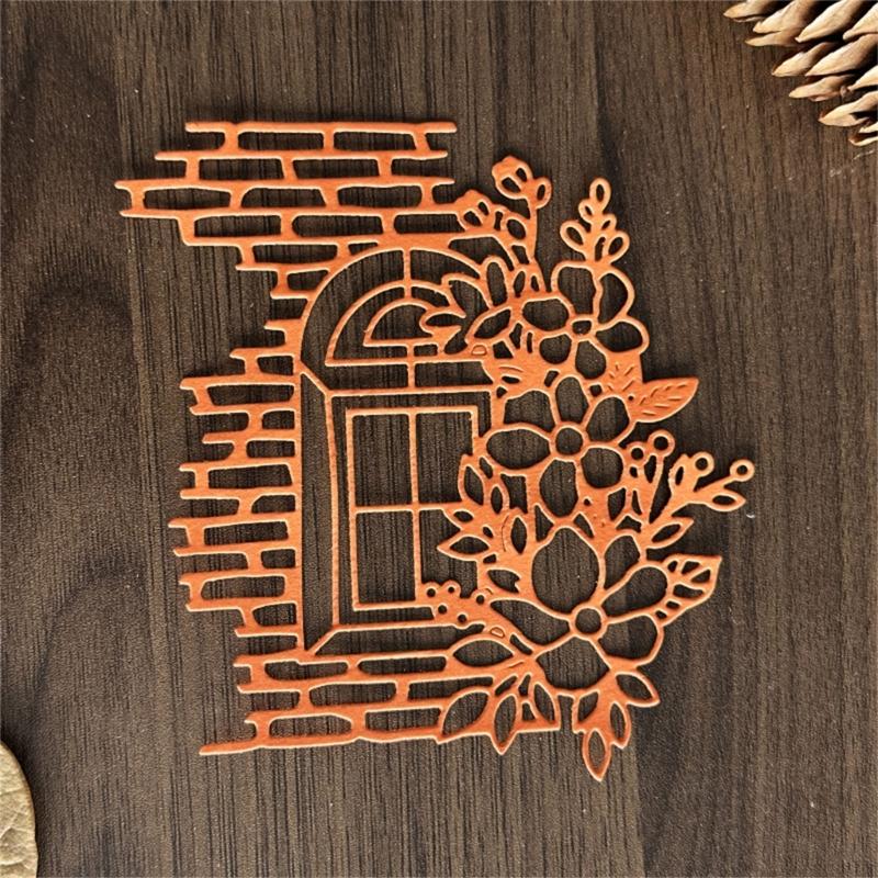 Window Flower Cutting Dies Carbon Steel Die Cut Decorative Embossing Paper Die for Card Making Scrapbooking Bookmarks