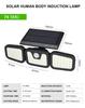 74-LED Outdoor Solar Sensor Light, Three-Head Rotatable, Waterproof for Wall, Road, Courtyard, Street Lighting