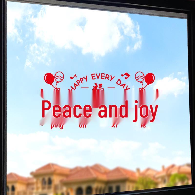Joyful Home Decoration Auspicious Fu Door Sticker for Housewarming Ceremony