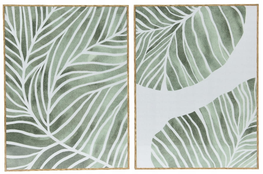 Wall Painting On Canvas In Green Shades MDF 30x40cm