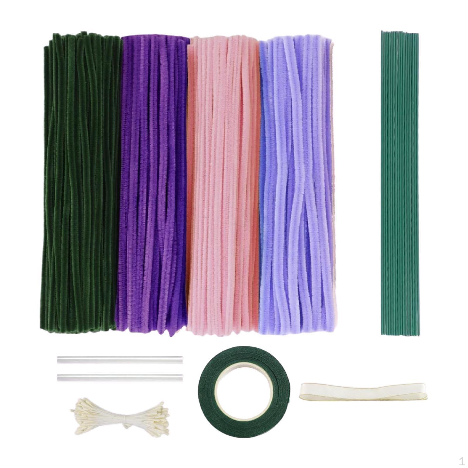 

, Товары для рукоделия, Синельная проволока, Аксессуары, Набор для изготовления декоративных цветов своими руками, Букет в подарок фиолетовый