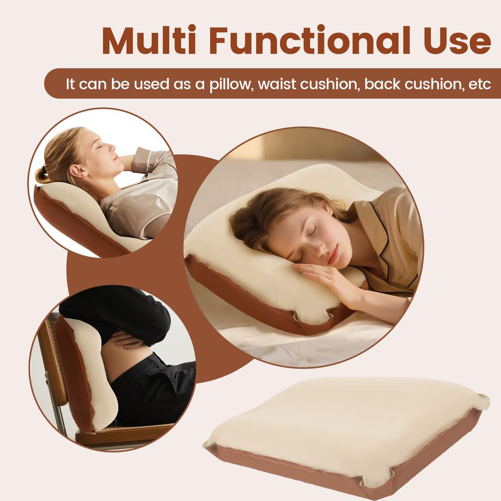 Portable Camping Pillow Ultralight Inflatable Pillow with Storage Bag Compressible Folding Air Cushion for Camping Traveling