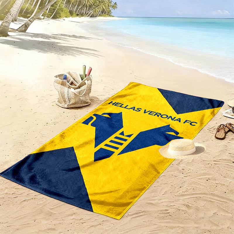 Asciugamano da Spiaggia Stampa Hellas Verona, Asciugamano Grande Morbido Asciugatura Rapida per Spiaggia Campeggio Nuoto