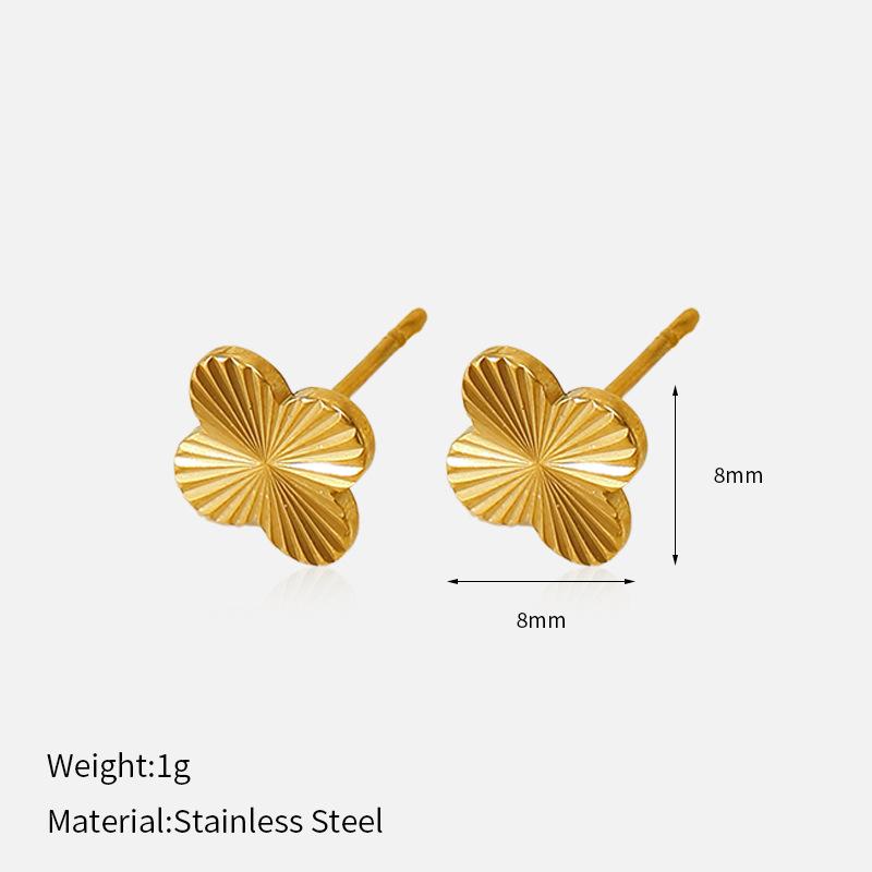 

INS Fashion Minimalist Four Leaf Clover Titanium Steel Stud Earrings Luxury Premium 316L Stainless Steel Earrings 18K Gold Ear Jewelry 1