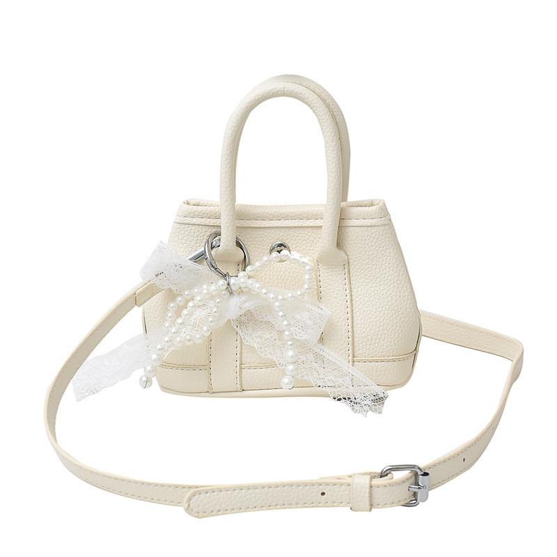 Trendy Pu Water Bucket Crossbody Bag With Stitching Details For Daily Outfits OffWhite