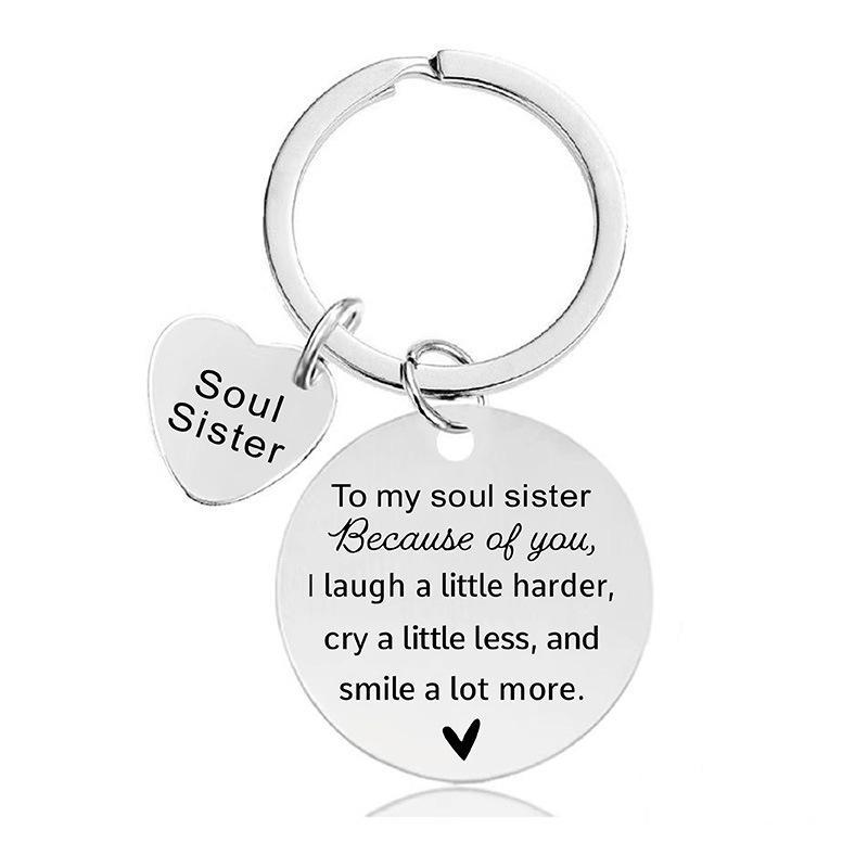 Keychain Pendant for Best Friends Sisters Friends Christmas Gift Metal Keychain Stainless Steel Keychain for Backpack Bag Pendant