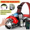T51 Lens Light Powerful LED Induction Headlamp Rotating Zoom USB Rechargeable Head Flashlight Outdoor Camping Fishing Headlight