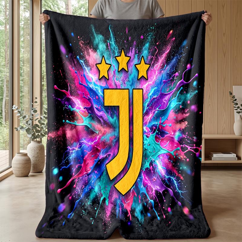 Coperta a tema Juventus FC Morbida coperta in flanella Coperta morbida tipo plaid Coperta accogliente per divano e letto per arredamento domestico