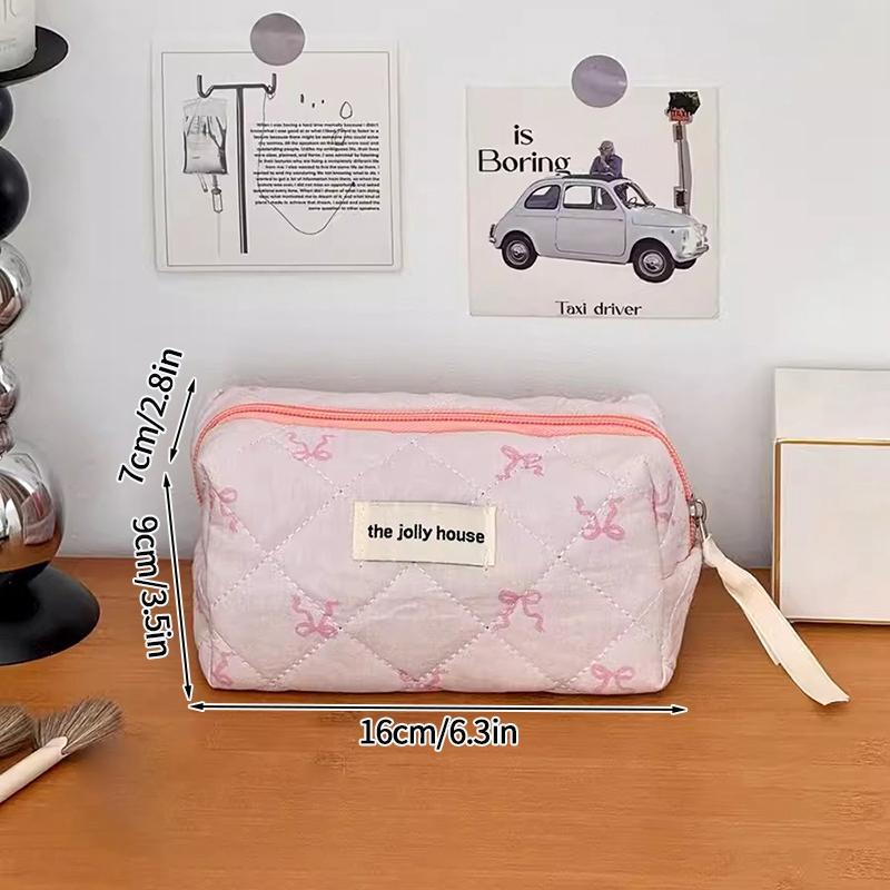 Make-up-Aufbewahrungstaschen mit Blumendruck, für Damen und Mädchen, Reise-Kulturtasche, Make-up-Tasche, Organizer, Kosmetiktasche, Reißverschluss, gesteppte Tasche