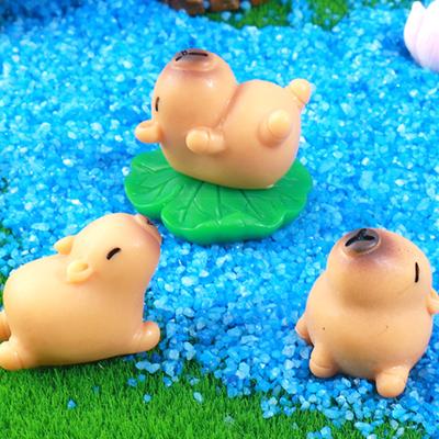 Cartone Animato Carino Capibara Modello Animali Simulati Mini Figure di Capibara Decorazione per la Casa Regali per Bambini Ornamenti Micro Paesaggio
