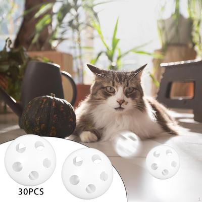 30 Pieces Inserts Rattle Box Toys Balls Crafts Doll White Bell for DIY Plush Toy Noise