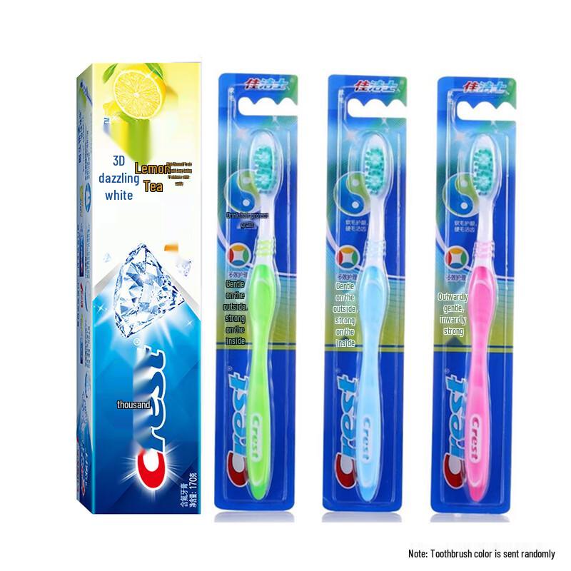 

Crest 3D White Lemon Tea Fresh Toothpaste with 3 Toothbrushes