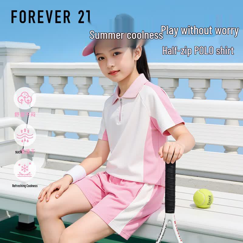 

FOREVER21 Girls 2026 Summer Polo T-Shirt