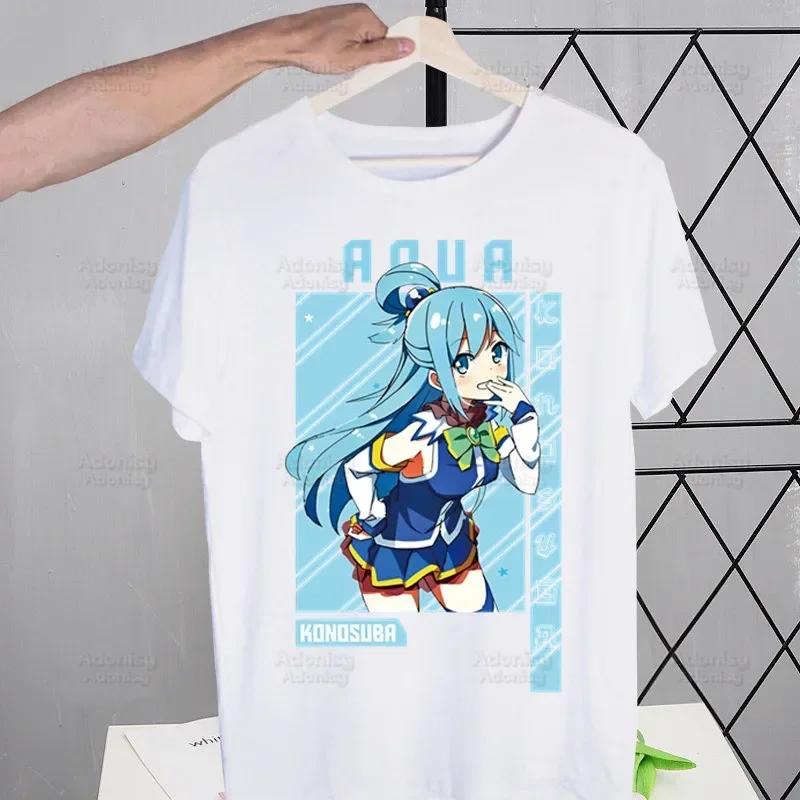 KonoSuba Megumin Kono Subarashii Kazuma Tshirts Men Shirt Harajaku Mens Clothing Summer Streetwear Casual Tee Short Sleeve Tops