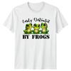 Easily Distracted By Frogs Cartoon Animal Pun Graphic TShirt