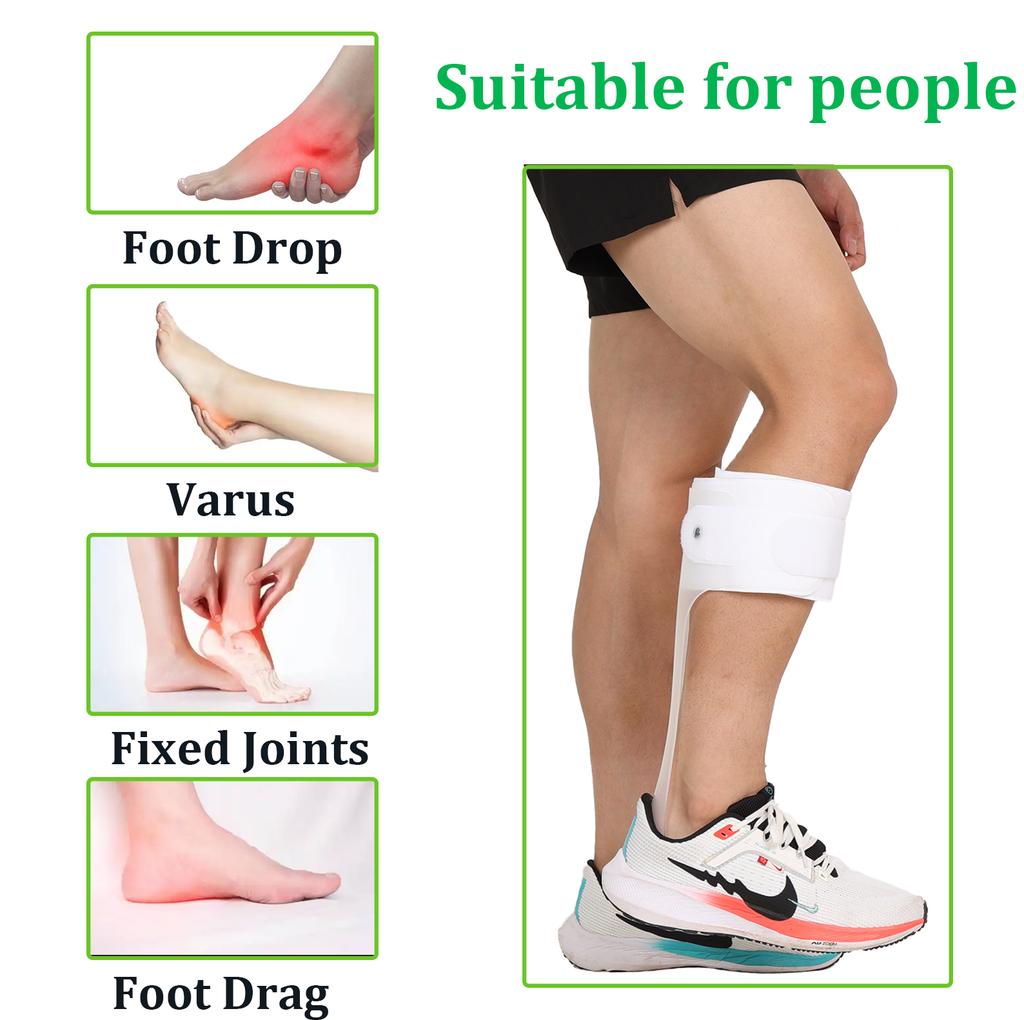 AFO Foot Drop Brace with unique Half-Palm Design, Lightweight Medical Drop Foot Stabilizer Orthotic Brace for Walking & Exercise