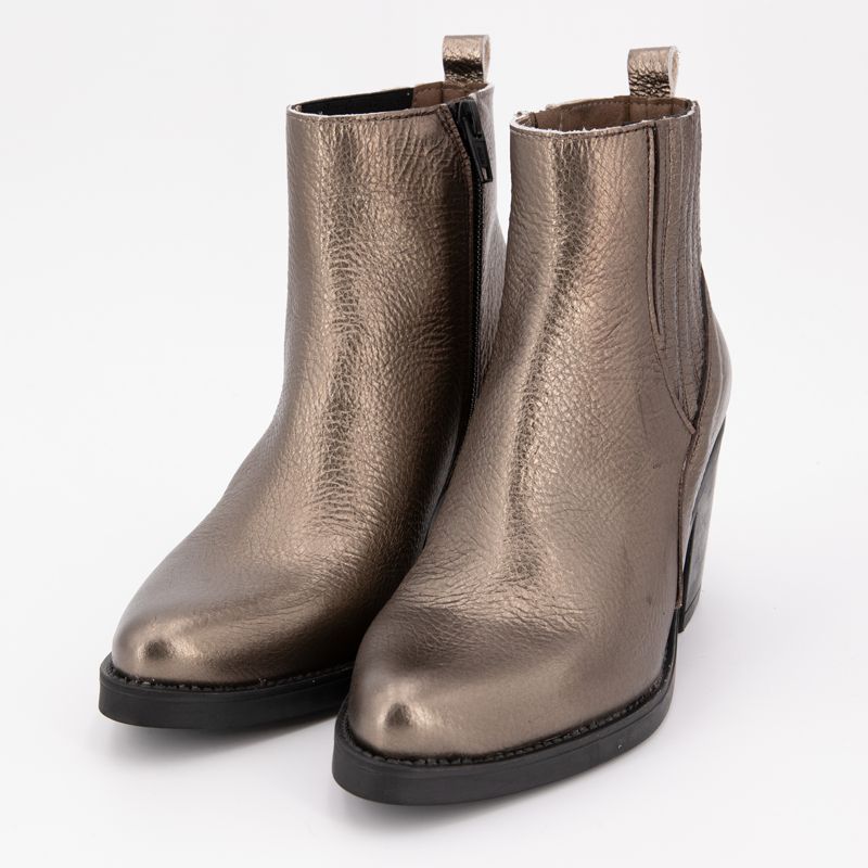 Bottines à talons noirs cuir imprimé serpent platine Femme PATRICIA MILLER