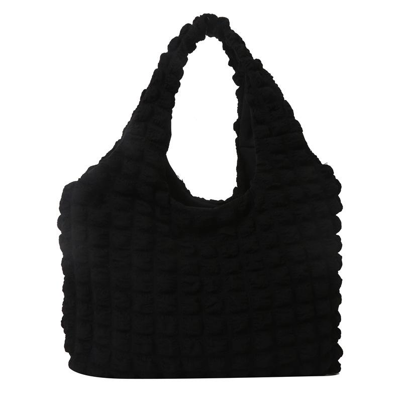 Korean Fashion Cloud Puff Floral Single-Shoulder Bag for Women - 2024 Winter Minimalist Handbag