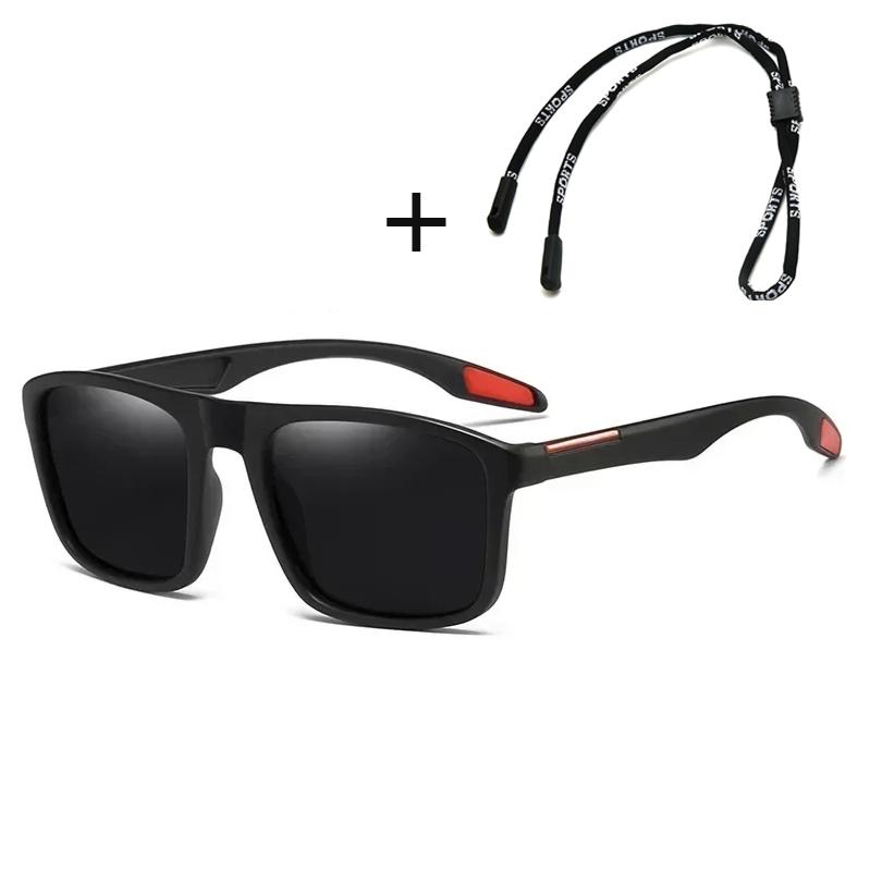 Unisex Polarized Sunglasses With Rope Trendy Women Men Vintage Outdoor Sun Glasses Fashion Uv400 Riding Goggle Shades