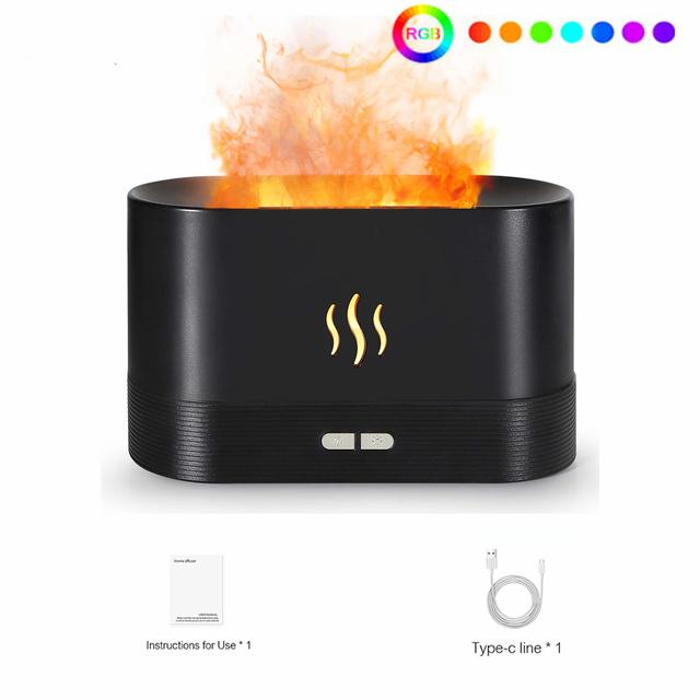 180ml Usb Humidifier Flame Diffuser Car Purifier Sleep Atomizer Ultrasonic Essential Oil Air Freshener Fragrance Aroma Home
