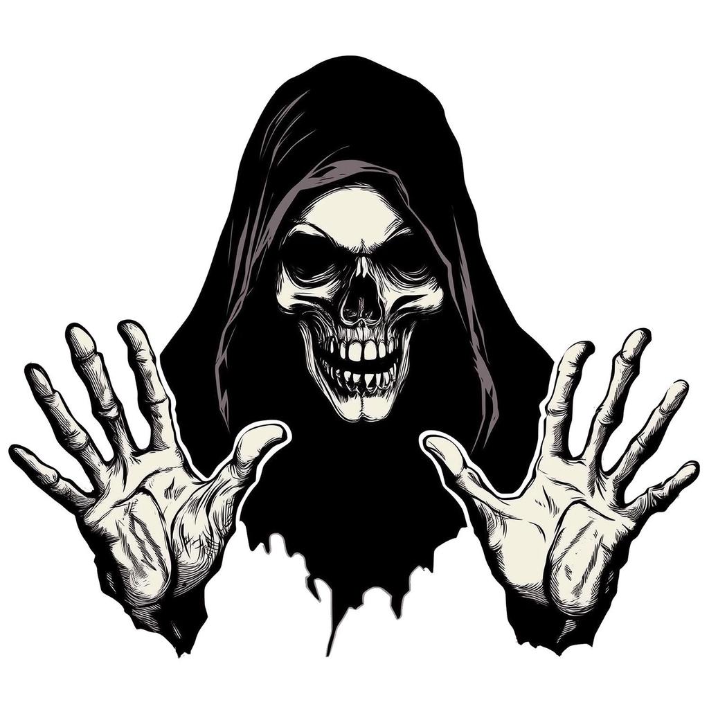 Halloween Grim Reaper Skeleton Wall Decals for Home and Bedroom Decor