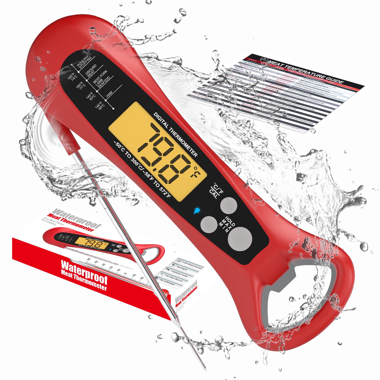 

Waterproof Folding Electronic Food Thermometer - High Temp Resistant for Kitchen and Barbecue -50 to 300 Degrees