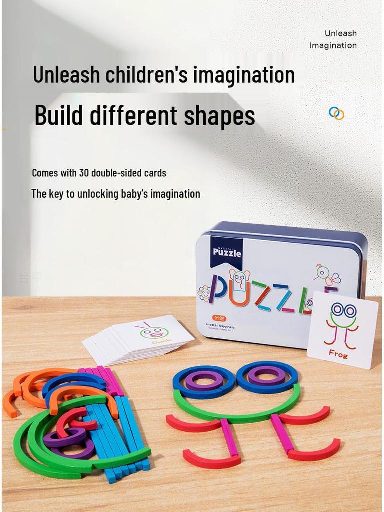 Kids' Creative Puzzle Sticks: 2-in-1 Word Match & Cognitive Learning Game