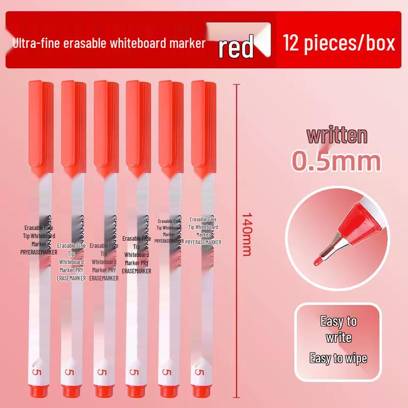 

Double-Ended Erasable Whiteboard Marker: 0.5mm Fine Tip & 1mm Broad Tip for Teachers and Office Use.